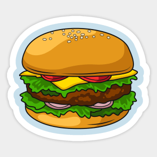 Hamburger cartoon illustration Sticker